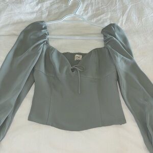 Aritzia Wilfre Novella Blouse size small in sage green. Brand new. Org $108